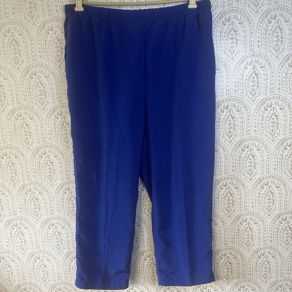 DRAPERS & DAMONS Women's Size XLP‎ Blue Elastic Waistband Pants Slacks Pockets